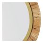 Miroirs - Miroir COSMO en rotin et métal doré finition laiton - Petit modèle - H. 45 cm - BLANC D'IVOIRE