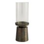 Candlesticks and candle holders - DANAÉ tealight holder in glass and gold metal - Small model - ø 16.5 x 45 cm - BLANC D'IVOIRE
