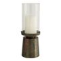 Candlesticks and candle holders - DANAÉ tealight holder in glass and gold metal - Small model - ø 16.5 x 45 cm - BLANC D'IVOIRE