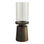 Candlesticks and candle holders - DANAÉ tealight holder in glass and gold metal - Large model - ø 19.5 x 53 cm - BLANC D'IVOIRE