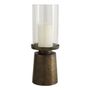 Candlesticks and candle holders - DANAÉ tealight holder in glass and gold metal - Large model - ø 19.5 x 53 cm - BLANC D'IVOIRE