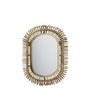 Mirrors - SALOME oval mirror in rattan and metal - Small model - H. 70 cm - BLANC D'IVOIRE