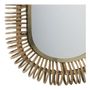 Mirrors - SALOME oval mirror in rattan and metal - Small model - H. 70 cm - BLANC D'IVOIRE