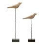 Objets de décoration - Set de deux statues OISEAUX en manguier et métal - BLANC D'IVOIRE