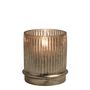 Candlesticks and candle holders - Gold Striated Vase Tealight Holder - BLANC D'IVOIRE
