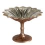 Objets de décoration - Coupe FLEUR en verre mercurisé argent antique - ? 20 cm - BLANC D'IVOIRE