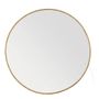 Mirrors - VICTORIA round illuminated mirror in brass-finish metal - ø 90 cm - BLANC D'IVOIRE