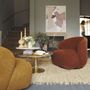 Armchairs - LISETTE swivel armchair in terrycloth - Curry - BLANC D'IVOIRE
