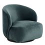 Armchairs - LISETTE armchair in velvet - Blue - BLANC D'IVOIRE