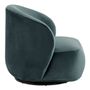 Armchairs - LISETTE armchair in velvet - Blue - BLANC D'IVOIRE