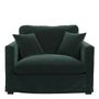 Fauteuils - Fauteuil ANGIE en velours - Vert forêt - BLANC D'IVOIRE