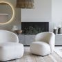 Fauteuils - Fauteuil LISETTE en bouclette - Crème - Petit modèle - BLANC D'IVOIRE