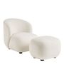 Fauteuils - Fauteuil LISETTE en bouclette - Crème - Petit modèle - BLANC D'IVOIRE