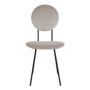 Chaises - Chaise COLETTE en velours et métal - Gris perle - BLANC D'IVOIRE