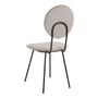 Chaises - Chaise COLETTE en velours et métal - Gris perle - BLANC D'IVOIRE