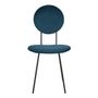 Chaises - Chaise COLETTE en velours et métal - Bleu nuit - BLANC D'IVOIRE