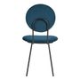 Chaises - Chaise COLETTE en velours et métal - Bleu nuit - BLANC D'IVOIRE