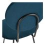 Chaises - Chaise COLETTE en velours et métal - Bleu nuit - BLANC D'IVOIRE