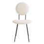 Chaises - Chaise COLETTE en bouclette et métal - Crème - BLANC D'IVOIRE
