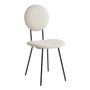 Chaises - Chaise COLETTE en bouclette et métal - Crème - BLANC D'IVOIRE