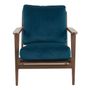 Fauteuils - Fauteuil JULES en velours - Bleu nuit - BLANC D'IVOIRE