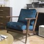 Fauteuils - Fauteuil JULES en velours - Bleu nuit - BLANC D'IVOIRE