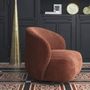 Armchairs - LISETTE armchair in corduroy - Brick red - BLANC D'IVOIRE