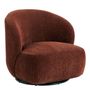 Armchairs - LISETTE armchair in corduroy - Brick red - BLANC D'IVOIRE