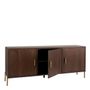 Sideboards - VICTOR low sideboard in waxed mango wood with walnut finish - BLANC D'IVOIRE