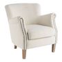 Fauteuils - Fauteuil CLAUDE en bouclette - Crème - BLANC D'IVOIRE