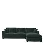 Sofas - ANGIE chaise longue sofa in velvet - Forest green - BLANC D'IVOIRE