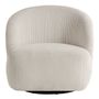 Fauteuils - Fauteuil LISETTE en velours côtelé - Crème - BLANC D'IVOIRE
