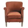 Fauteuils - Fauteuil CLAUDE velours orange brûlé - BLANC D'IVOIRE