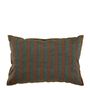 Fabric cushions - BAYADERE cotton cushion cover - Petrol blue and terracotta - 60 x 40 cm - BLANC D'IVOIRE