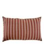 Fabric cushions - BAYADERE cotton cushion cover - Nude and brick red - 80 x 50 cm - BLANC D'IVOIRE