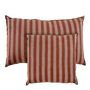 Fabric cushions - BAYADERE cotton cushion cover - Nude and brick red - 80 x 50 cm - BLANC D'IVOIRE