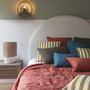 Fabric cushions - BAYADERE cotton cushion cover - Cream and cumin - 50 x 50 cm - BLANC D'IVOIRE