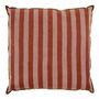 Fabric cushions - BAYADERE cotton cushion cover - Nude and brick red - 50 x 50 cm - BLANC D'IVOIRE