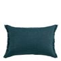 Fabric cushions - CHLOÉ cushion cover in washed linen - Petrol - 60 x 40 cm - BLANC D'IVOIRE