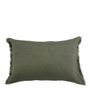Coussins textile - Housse de coussin CHLOÉ en lin lavé - Kaki - 60 x 40 cm - BLANC D'IVOIRE
