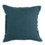 Fabric cushions - CHLOÉ cushion cover in washed linen - Petrol - 50 x 50 cm - BLANC D'IVOIRE