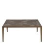 Coffee tables - GIULIA square coffee table with ceramic top and metal legs - 100 x 100 x 40 cm - BLANC D'IVOIRE