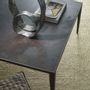 Coffee tables - GIULIA square coffee table with ceramic top and metal legs - 100 x 100 x 40 cm - BLANC D'IVOIRE