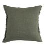 Coussins textile - Housse de coussin CHLOÉ en lin lavé - Kaki - 50 x 50 cm - BLANC D'IVOIRE