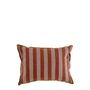 Fabric cushions - BAYADERE cotton cushion cover - Nude and brick red - 40 x 30 cm - BLANC D'IVOIRE