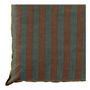 Coussins textile - Housse de coussin BAYADERE en coton - Bleu pétrole et terracotta - 50 x 50 cm - BLANC D'IVOIRE