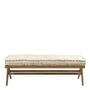 Benches - MENA bench and ecru linen mattress - BLANC D'IVOIRE