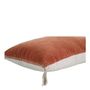 Coussins textile - Housse de coussin MATTEO en velours de coton et lin - Orange Brûlé - 60 x 40 cm - BLANC D'IVOIRE