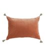 Coussins textile - Housse de coussin MATTEO en velours de coton et lin - Blush - 60 x 40 cm - BLANC D'IVOIRE