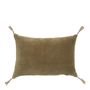Coussins textile - Housse de coussin MATTEO en velours de coton et lin - Taupe - 60 x 40 cm - BLANC D'IVOIRE